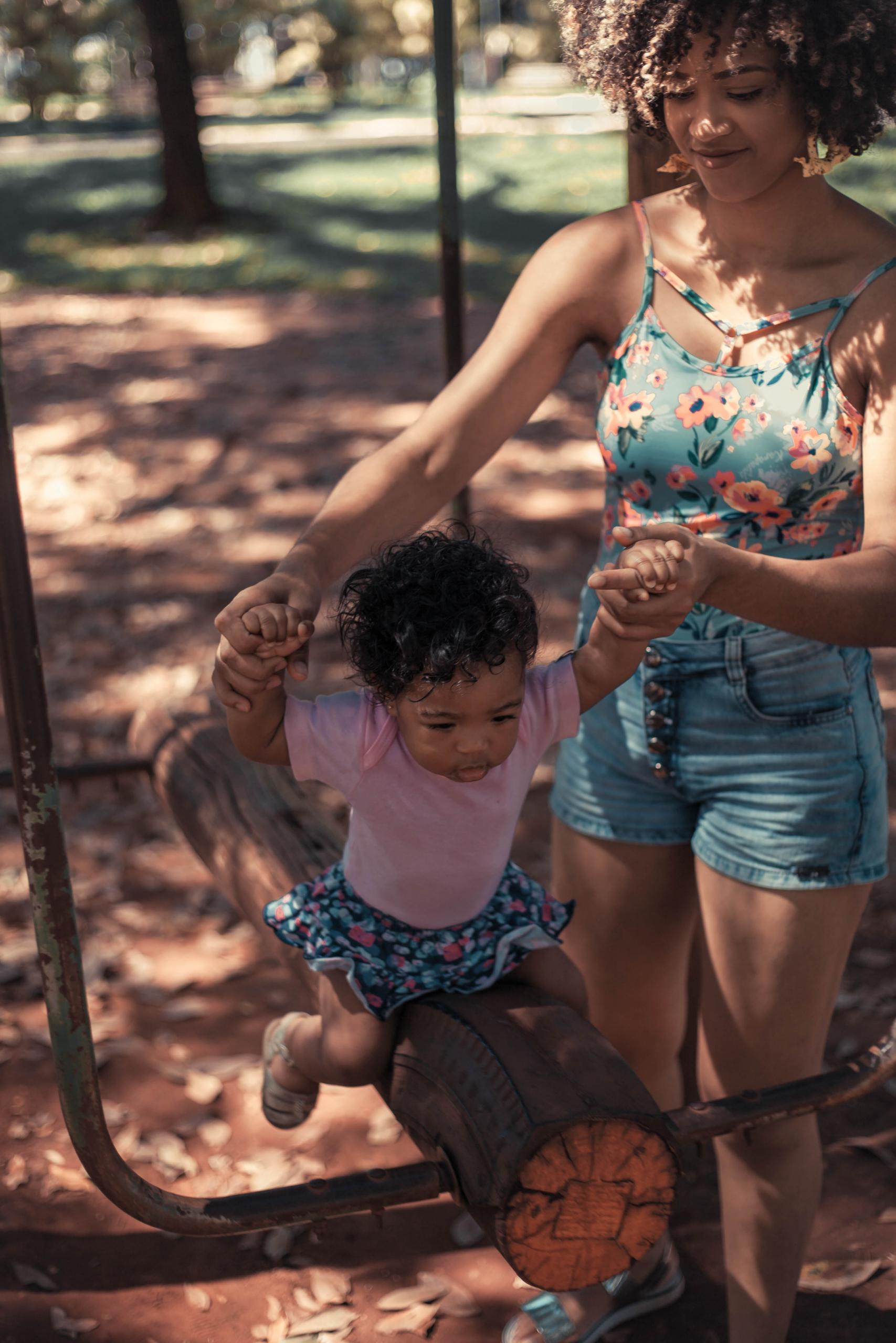 mom playing with kiddo